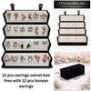 12 Pairs Korean Style Earrings Gift Set for Girls & Women with Premium Velvet Jewelry Box | Cute Pearl, Bow, Tulip & Floral Stud Earrings Collection
