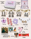 Cute Gift Box (15 Items) | 4 Silver Oxidised Jhumkas + 3 Korean Earrings + 3 Custom Polaroids (1 Spotify)