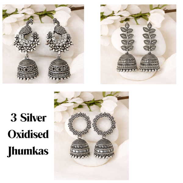 16 Pcs Luxury Jewelry Gift Hamper | Jhumkas, Earrings, Necklaces, Scrunchies, Claw & Custom Polaroids | Premium Velvet Box Combo.
