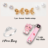 Hello Gorgeous Panda Theme Gift Box (15 Items) | 6 Silver Oxidised Jhumkas + 3 Korean Earrings + 3 Custom Polaroids (1 Spotify) + Free Ring, Cute Keychain & KitKat Chocolate