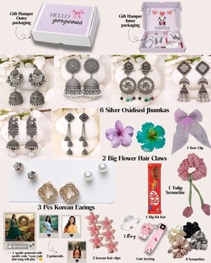 21-Piece Design Exclusive Girls’ Accessory Gift Box with Jewelry, Clips & Polaroids  (Send 4 pics for polaroids on whatsapp 8269379469)