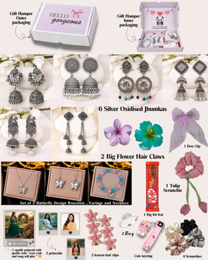 21-Piece Butterfly Design Exclusive Girls Accessory Gift Box with Jewelry, Clips & Polaroids ,