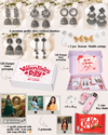 Valentine day Theme Gift Box Flower (15 Items) | 6 Silver Oxidised Jhumkas + 3 Korean Earrings + 3 Custom Polaroids (1 Spotify) + Free Ring, Cute Keychain & KitKat Chocolate
