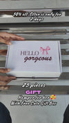 COMBO OF 25 PIECES HEART GIFT HAMPER - 10 EARINGS , 1 NECKLECE , 1 BRACELET , 4 SCRUNCHIES , 7 HAIR CLAW - 1CHOCOLATE- 1 KEYCHAIN